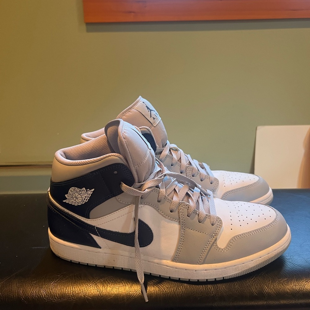 Size 13 air Jordan’s in blue and white